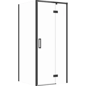 CERSANIT 3D Sprchový kout Cersanit Larga 90x90x195 čtvercový černý s panty pravý, set B854, S601-219 S932-124;S932-134