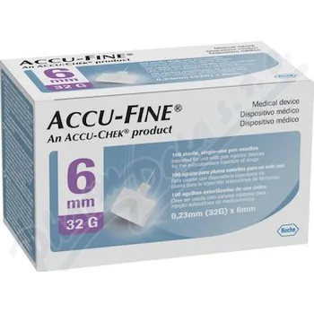 Injekční jehla Accu-Fine jehly do inzulínového pera 32Gx6mm 100ks