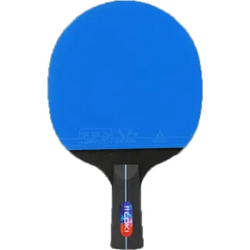 Tenis Pálka na stolní tenis krátká rukojeť 5 vrstev dřeva modrá gumová vrstva pěnová vrstva tréninková raketa na pingpongovou hru