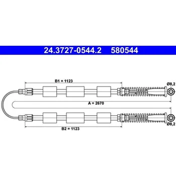 Brzdový systém Tažné lanko, parkovací brzda ATE 24.3727-0544.2