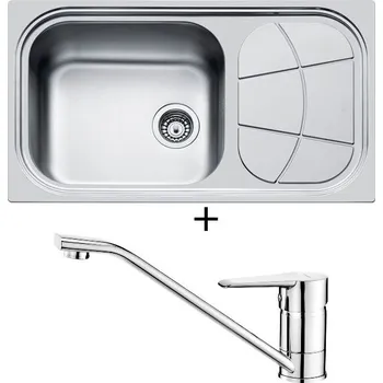 Nerezový dřez Nerezový dřez SET Foster BIG BOWL 1561 40 mikrotkaná struktura + Deante CORIO BFC 060M chrom