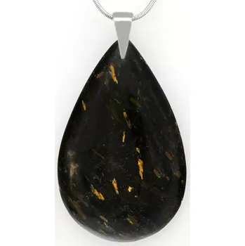 Přívěsek Velký přívěsek z nummitu QAA, stříbro Ag 925/1000, kapka cca 53 x 33 mm, RARITA (NT1499P)