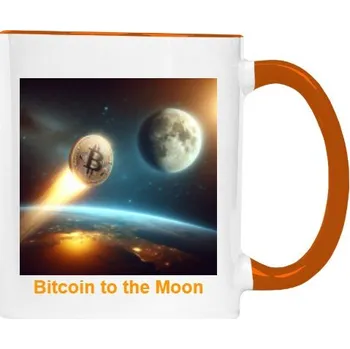 Hrnek malý barevný s potiskem Bitcoin to the Moon