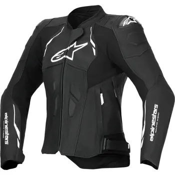 Moto bunda Dámská kožená bunda na motorku Alpinestars Stella Dusk černo-bílá 38