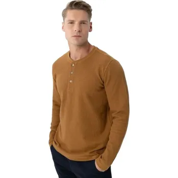 Pánské tričko Pánské triko s dlouhým rukávem VOLCANO-L-AZUX-102-BEIGE Béžová M