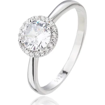 Prsten Bealio BEALIO Stříbrný prsten KULATÝ bílý Velikost prstenu: 64 03-13629-3596