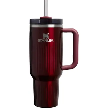 Láhev Stanley Nerezový tumbler Quencher H2.O Fluted 1180ml Garnet Shine
