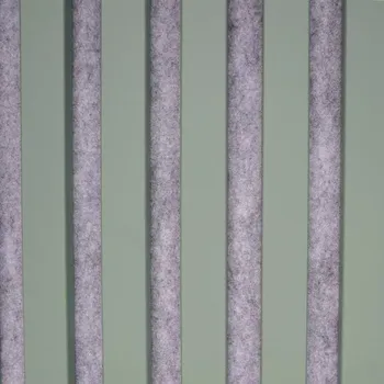 regál ASKO Designový panel na šedé plsti s lamelami z MDF, zelená