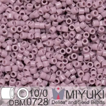 Korálek Korálky Miyuki Delica 10/0. Barva Opaque Mauve DBM0728. Balení 5g.