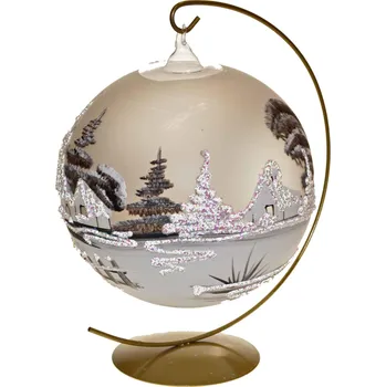 Vánoční svícen Svícen bílo- šedý matný