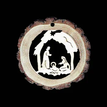 Vánoční ozdoba Vánoční ozdoba - kruh Betlém 6 cm