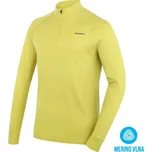 Husky Aron Zip M lime green (žlutozelená) pánská funkční sportovní mikina Merino vlna - XXL