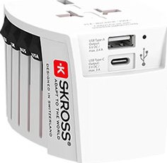 SKROSS Univerzální cestovní adaptér 2 pólový "MUV USB AC", USB A + C (1.302962) - 19.09.1308