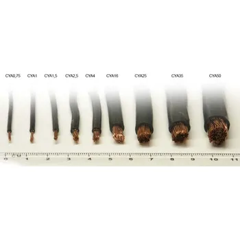 Auto elektroinstalace vodič CYA 6 zelenožlutý