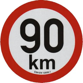 Samolepicí dekorace na vozidlo samolepka rychlosti REFLEXNÍ 90 km pr. 15 cm