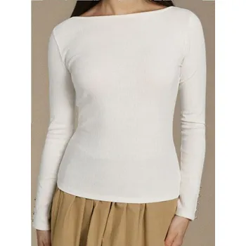 Sinsay - Halenka s dlouhými rukávy - krémová - 473EU-01X - 473EU-01X-XS