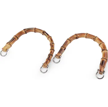 Bambusová ucha na tašky 15x18 cm Varianta: 1 bambus tmavý nikl, Balení: 2 ks