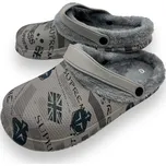 Pánské šedé zateplené gumové nazouváky 01 Barva: Šedá, Velikost: 42