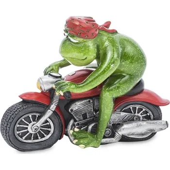 Keramická žabka - Motorkář2