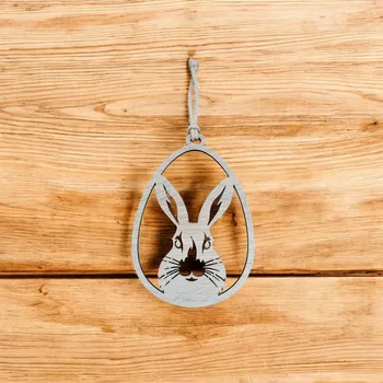 Velikonoční dekorace Dřevěné vajíčko hlava zajíčka