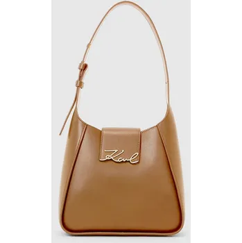 Kabelka Kožená kabelka Karl Lagerfeld K/SIGNATURE A1W30434 hnědá 82X, vel. ONE SIZE