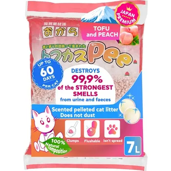 Podestýlka pro kočku Podestýlka s přírodní broskví Tofu 7 l