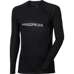Progress Dry Fast DF NDR Print černá/bílá pánské triko dlouhý rukáv - M