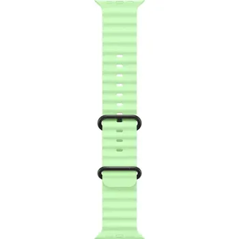 49mm Neonově zelený Oceánský řemínek - provedení z černého titanu