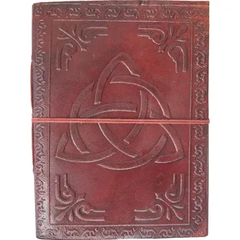 Umělecký papír Kožený zápisník Trikvetra - úzký, ruční výroba, Sittar mini