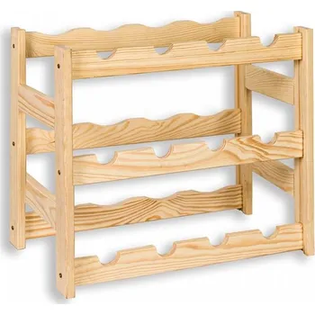 Stojan na víno Dřevěný regál na víno - 12 lahví