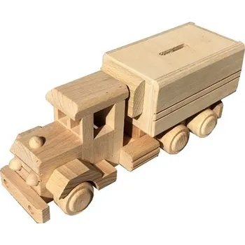 Dřevěná hračka Dřevotéka Dřevěné auto pokladnička Dřevěné auto pokladnička