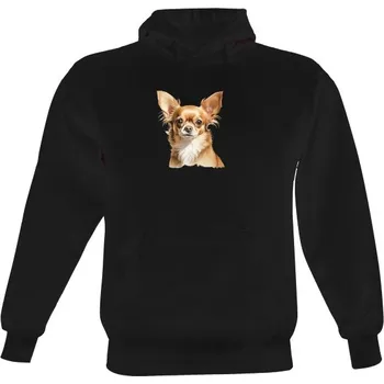 Pánská mikina Pánská mikina s kapucí s potiskem Čivava bavlna a chlupy pánské