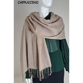 Šála Dámská šála/šátek BR-881 světle béžová 70X180