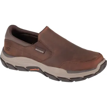 Pánské tenisky Hnědé kožené slip-on boty Skechers Respected - Calum 204480-CDB Velikost: 42