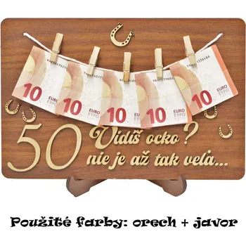 Dřevěná tabulka k narozeninám se stojanem - Podkova