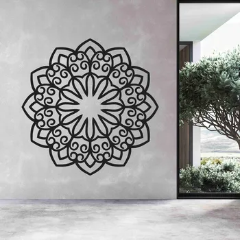 Samolepící dekorace Dřevěná mandala na zeď - Sun