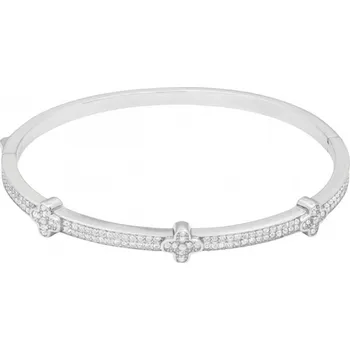 Náramek Leru Stříbrný náramek pevný se zirkony