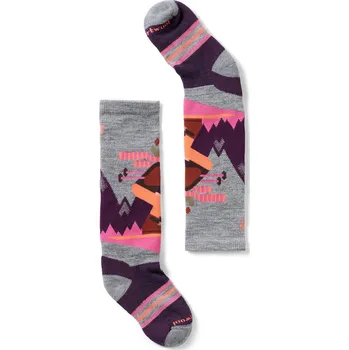 Dětské termo ponožky SMARTWOOL Kids' Wintersport Full Cushion Mountain, Light Gray/Pink velikost: 33-36 (L)
