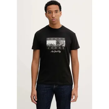 Pánské tričko Bavlněné tričko Tommy Jeans DM0DM22464 černá 99X, vel. S
