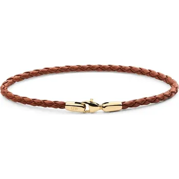 Náramek Kožený náramek Daniel Wellington pánský, DW00401752 zlatá GLD, vel. 17.5