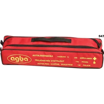 Povinná bezpečnostní výbava AGBA sada povinné výbavy- lékárna, autolano, trojúhelník, vesta a rukavice v brašně