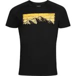 Progress Maor černý melír pánské triko krátký rukáv merino vlna - L