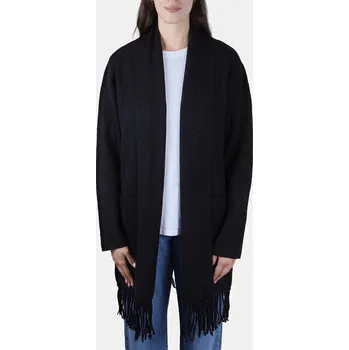 Dámský svetr Baťa dlouhý dámský cardigan z pleteniny s třásněmi černé, vel. L/xl