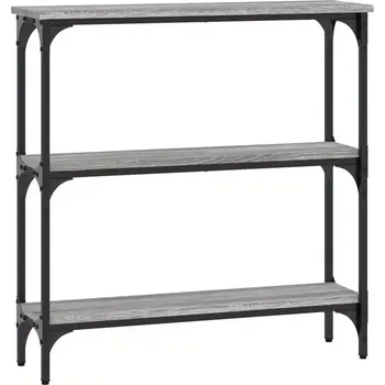 Konzolový stolek Konzolový stolek, kov, dřevo, černá, šedá, LOMIR