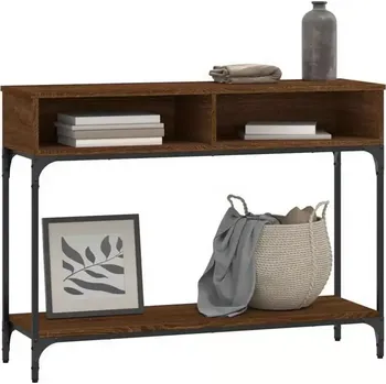 Konzolový stolek Konzolový stolek, kov, dřevo, černá, rustikal, APOLOS