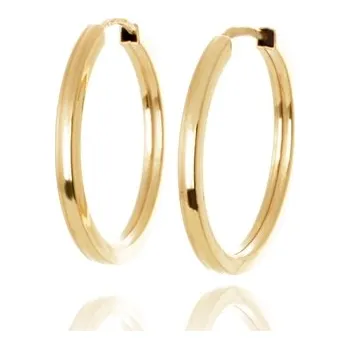 Náušnice Náušnice kruhy ze žlutého zlata 18 mm NA1810F + Dárek zdarma