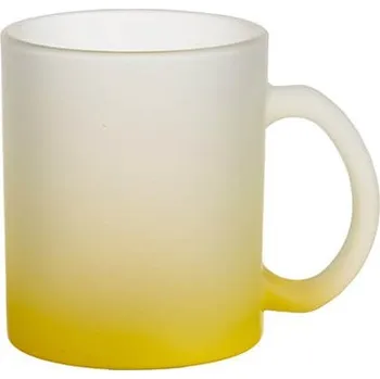 Skleněný matný hrnek s vlastním potiskem – 330 ml - Barva Žlutá