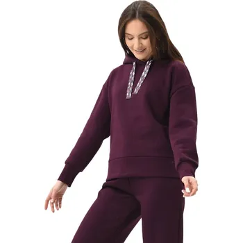 Pánská mikina Dámská mikina s kapucí VOLCANO-B-ROSI-403-BURGUNDY Červená S