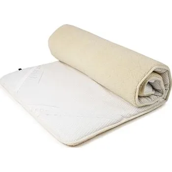 Prostěradlo Vlnka Vlněná vrchní matrace topper se stříbrem přírodní velikost lůžkovin 90x200