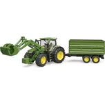 Bruder John Deere 7R 350 s čelním nakladačem a přívěsem